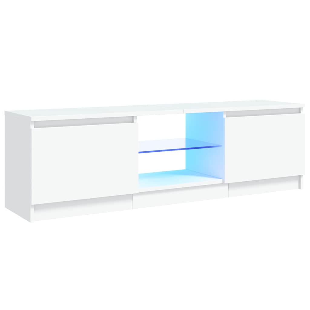 vidaXL TV Cabinet with LED Lights White 120x30x36 cm