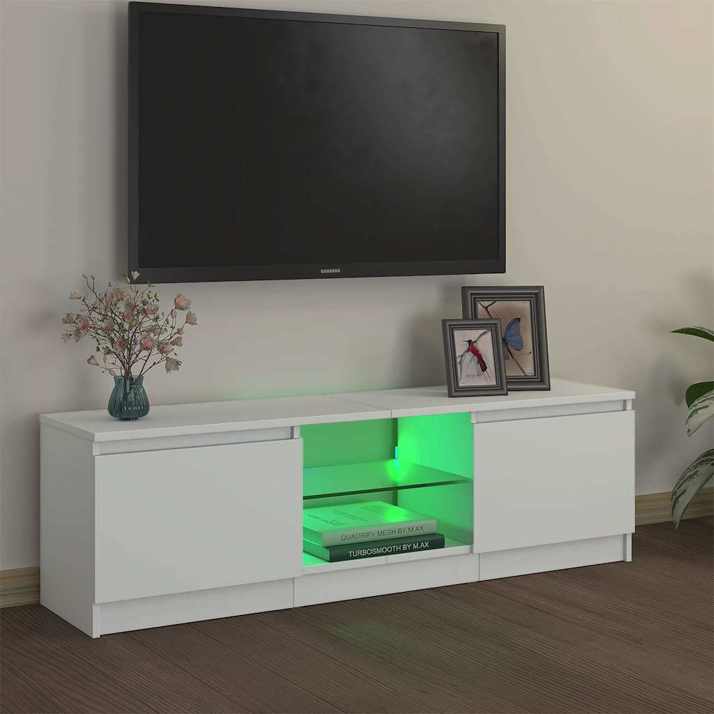 vidaXL TV Cabinet with LED Lights White 120x30x36 cm