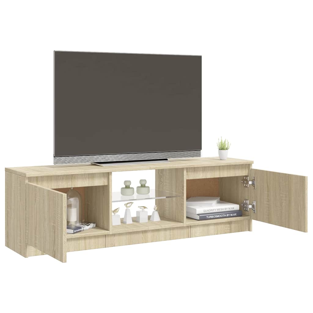 vidaXL TV Cabinet with LED Lights Sonoma Oak 120x30x36 cm