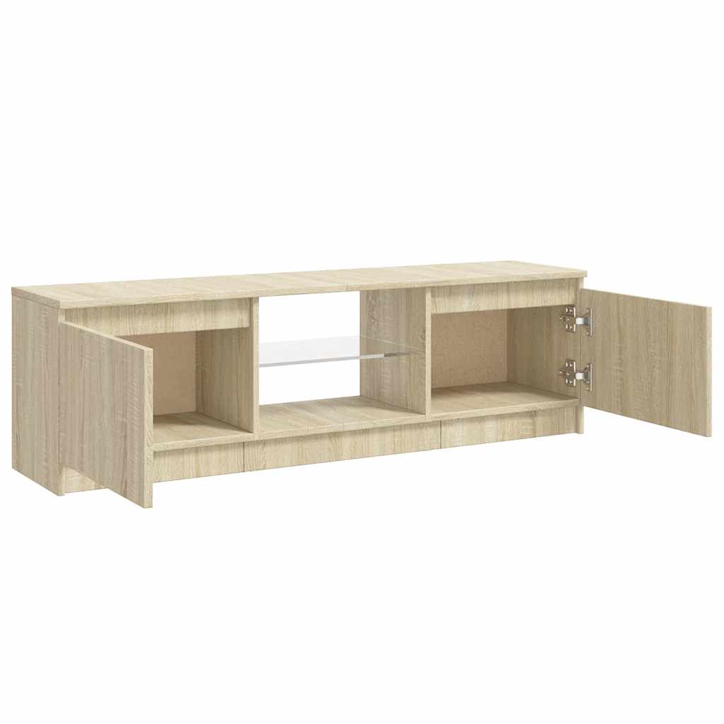 vidaXL TV Cabinet with LED Lights Sonoma Oak 120x30x36 cm