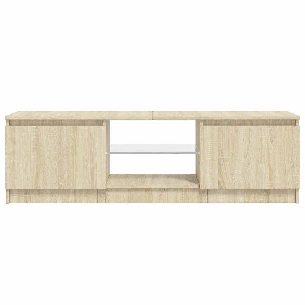 vidaXL TV Cabinet with LED Lights Sonoma Oak 120x30x36 cm