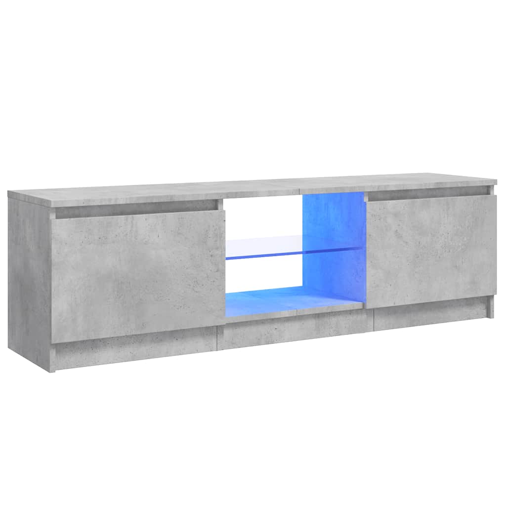 vidaXL TV Cabinet with LED Lights Concrete Grey 120x30x36 cm