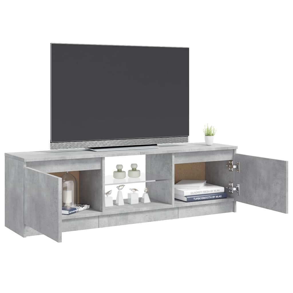 vidaXL TV Cabinet with LED Lights Concrete Grey 120x30x36 cm
