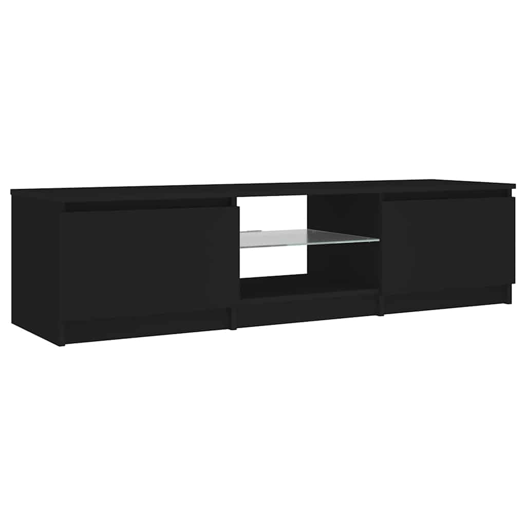 vidaXL TV Cabinet with LED Lights Black 140x40x36 cm