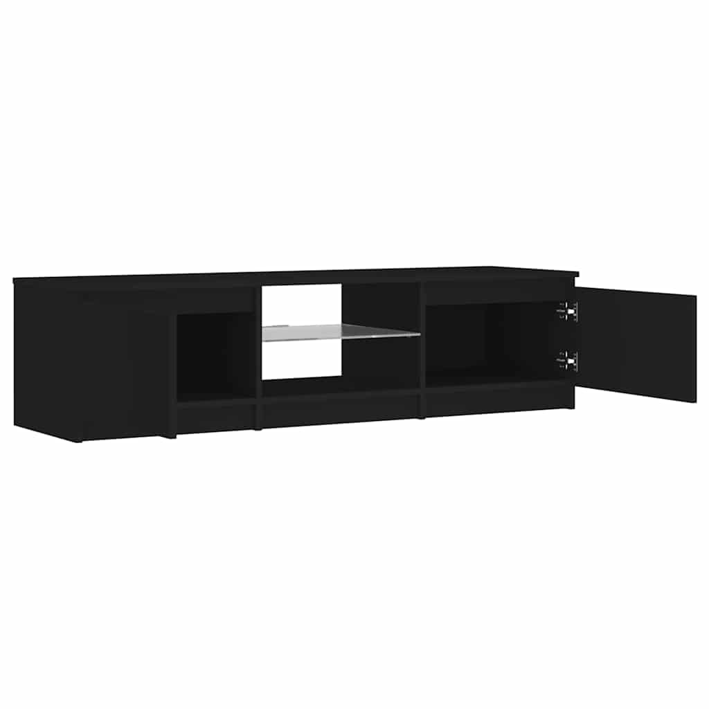 vidaXL TV Cabinet with LED Lights Black 140x40x36 cm