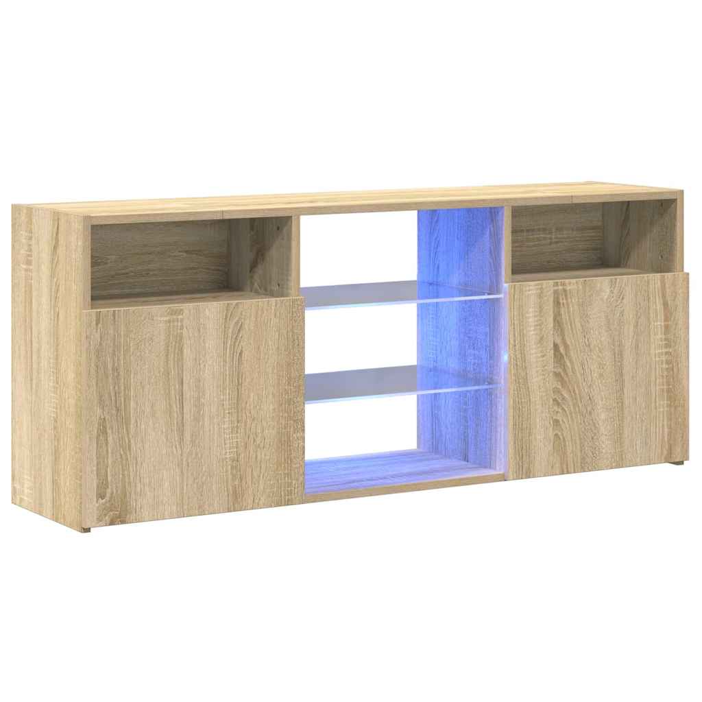 vidaXL TV Cabinet with LED Lights Sonoma Oak 120x30x50 cm