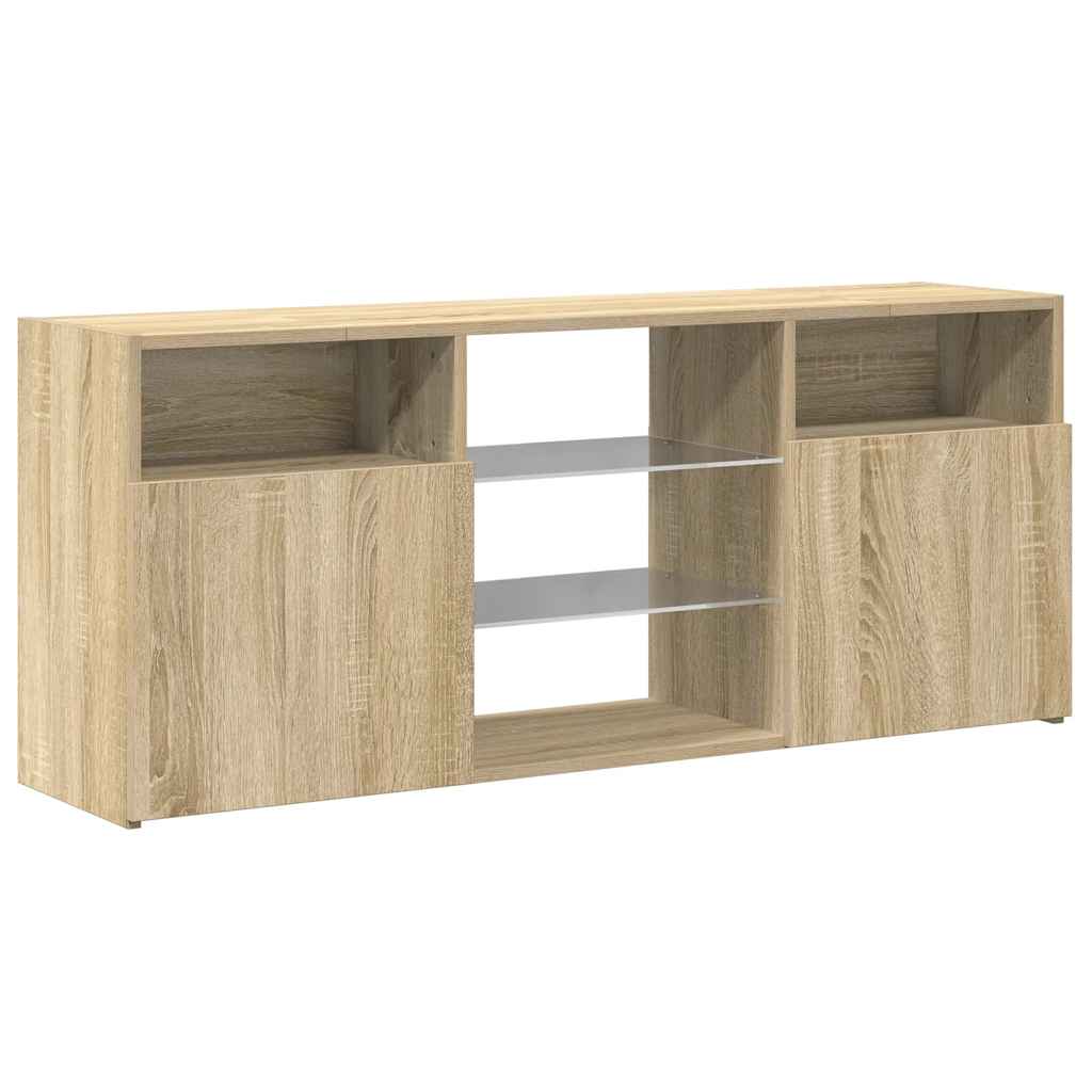 vidaXL TV Cabinet with LED Lights Sonoma Oak 120x30x50 cm