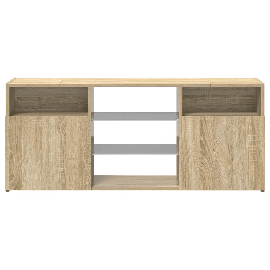 vidaXL TV Cabinet with LED Lights Sonoma Oak 120x30x50 cm