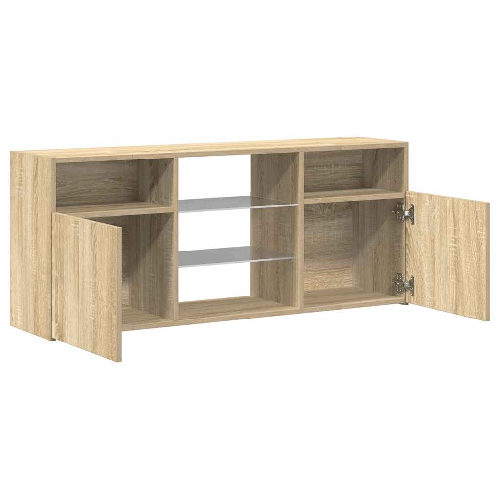 vidaXL TV Cabinet with LED Lights Sonoma Oak 120x30x50 cm