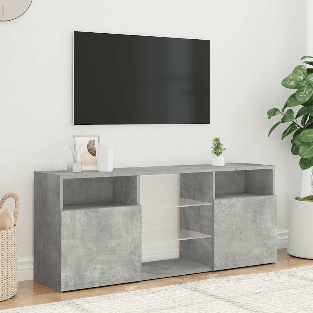 vidaXL TV Cabinet with LED Lights Concrete Grey 120x30x50 cm