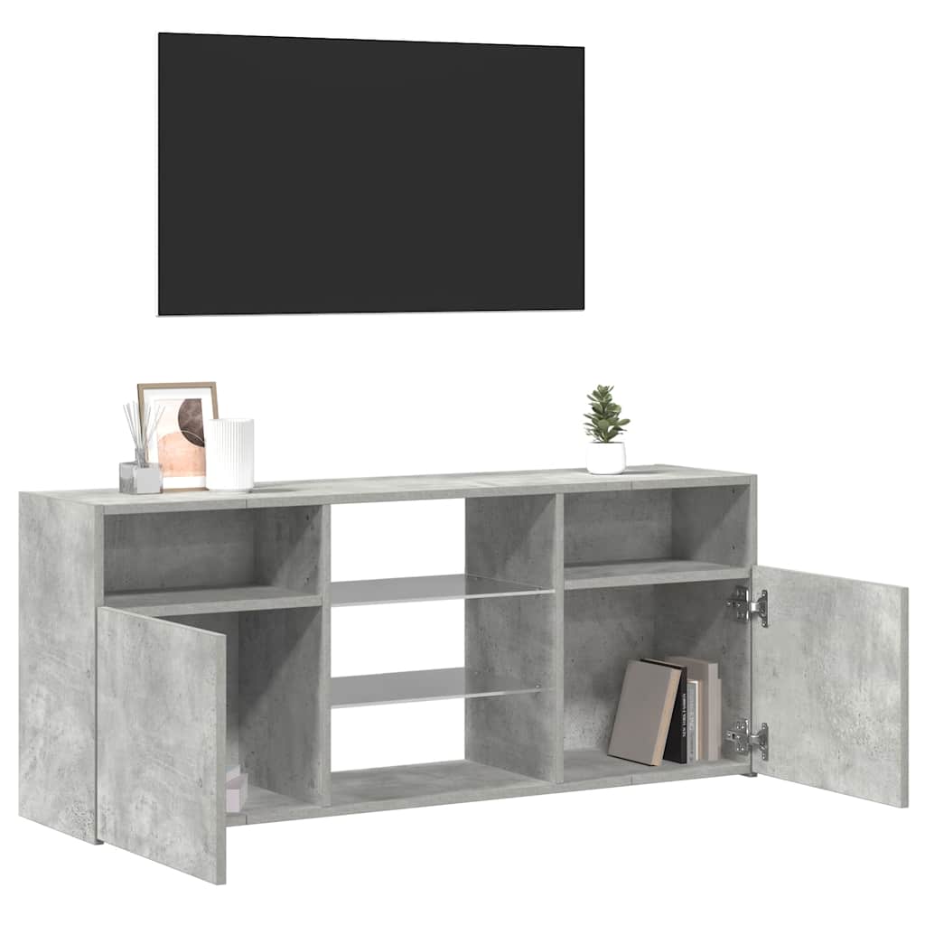 vidaXL TV Cabinet with LED Lights Concrete Grey 120x30x50 cm