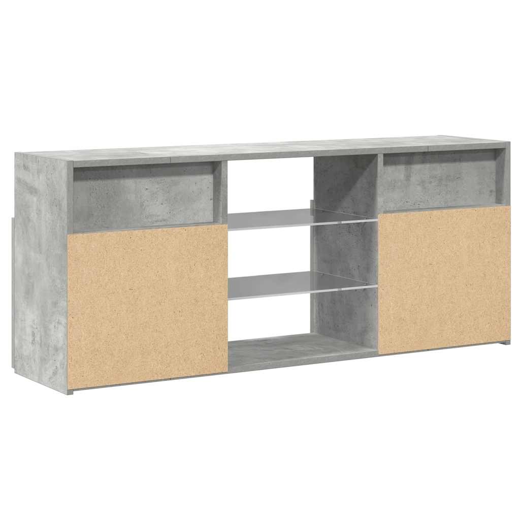 vidaXL TV Cabinet with LED Lights Concrete Grey 120x30x50 cm