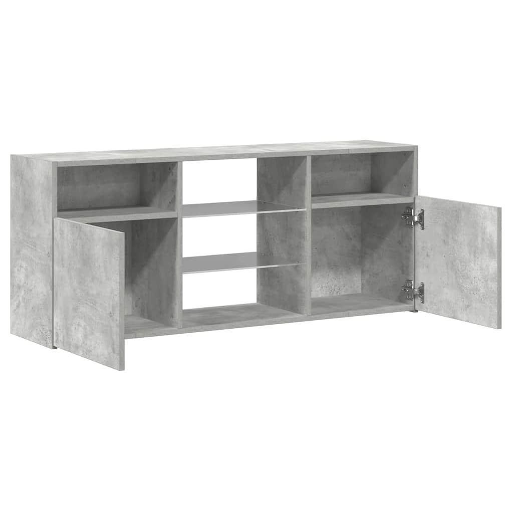 vidaXL TV Cabinet with LED Lights Concrete Grey 120x30x50 cm