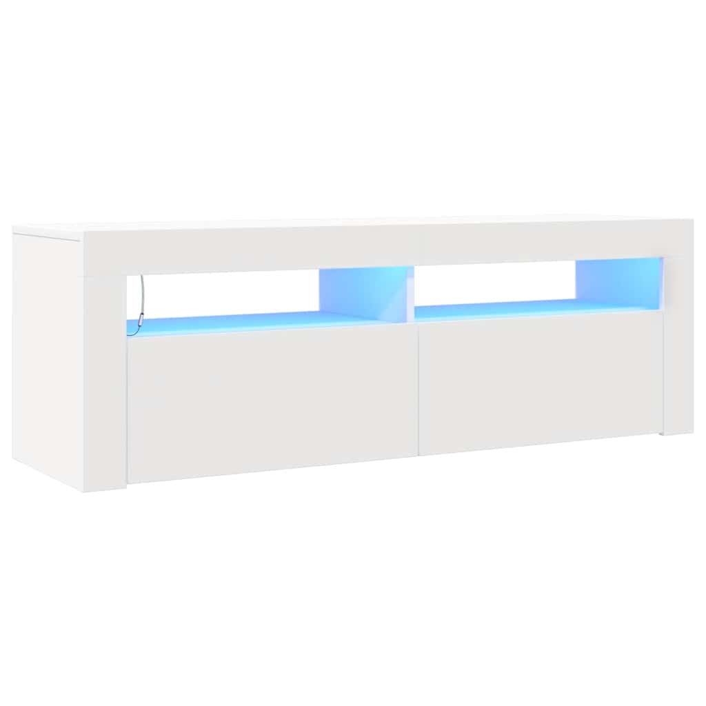 vidaXL TV Cabinet with LED Lights White 120x35x40 cm