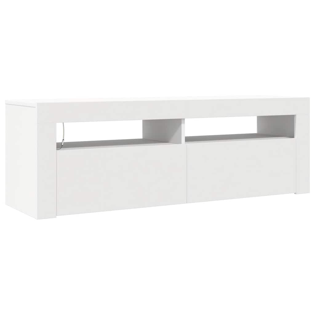 vidaXL TV Cabinet with LED Lights White 120x35x40 cm