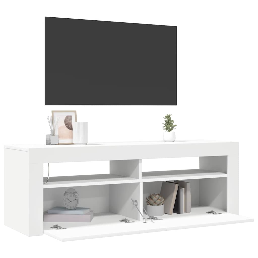 vidaXL TV Cabinet with LED Lights White 120x35x40 cm