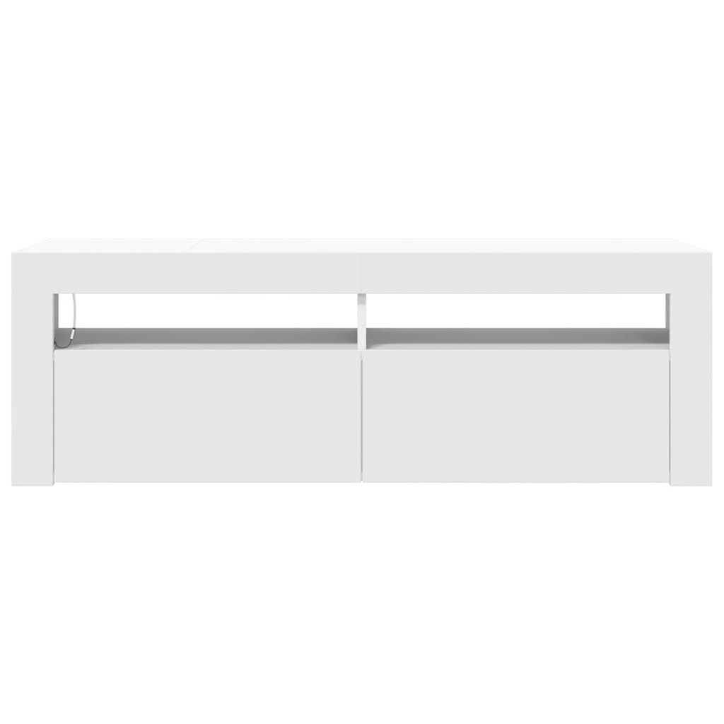 vidaXL TV Cabinet with LED Lights White 120x35x40 cm