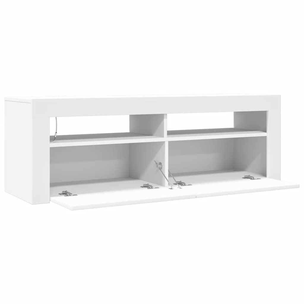 vidaXL TV Cabinet with LED Lights White 120x35x40 cm