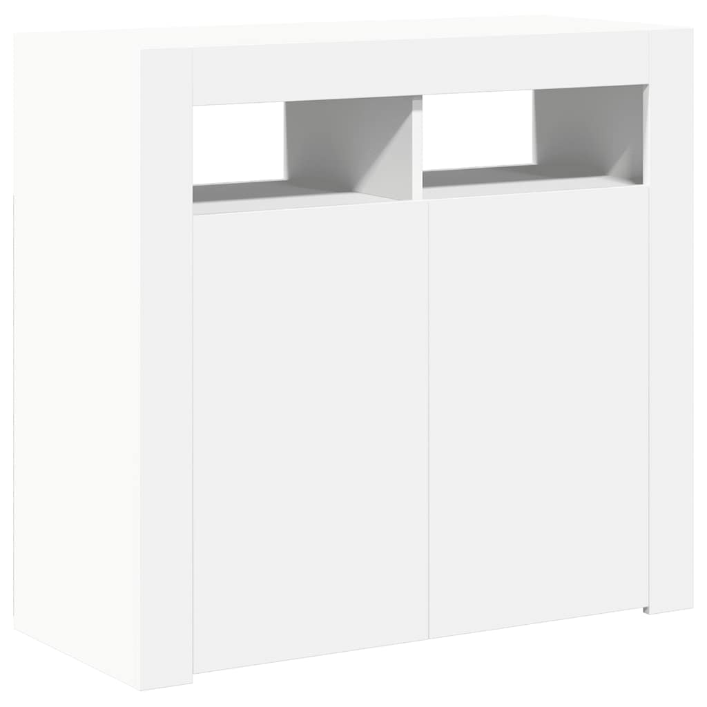 vidaXL Sideboard with LED Lights White 80x35x75 cm