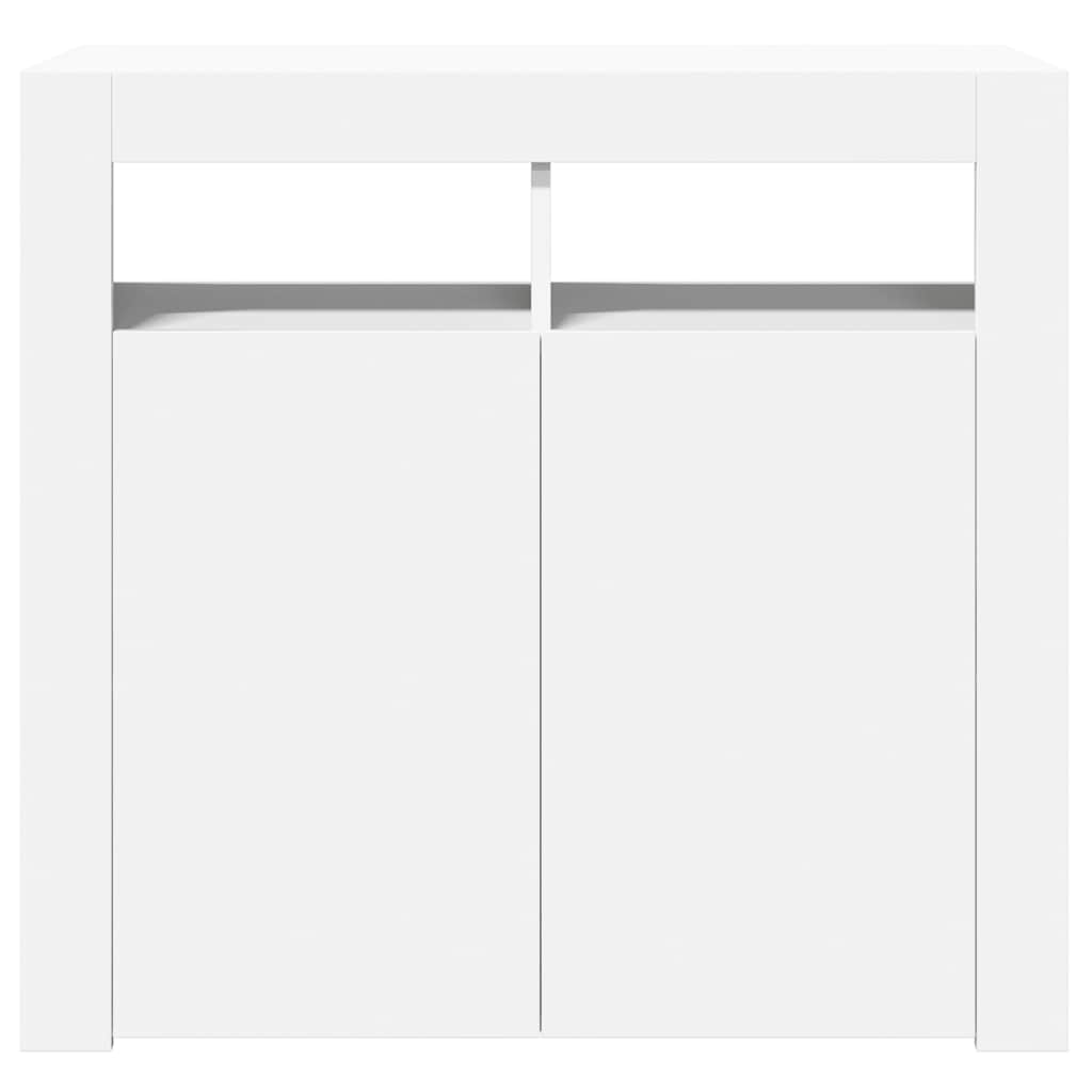 vidaXL Sideboard with LED Lights White 80x35x75 cm