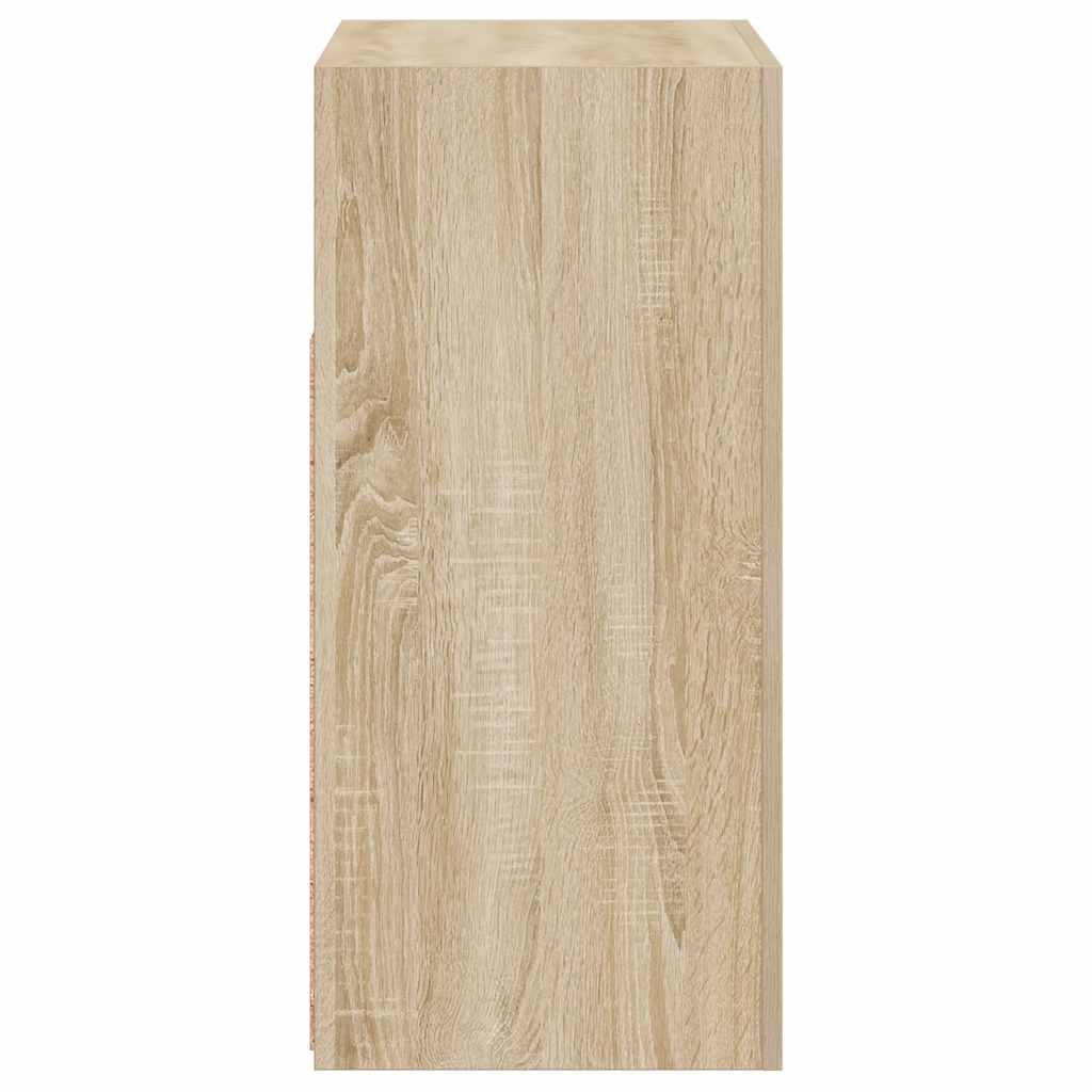 vidaXL Sideboard with LED Lights Sonoma Oak 80x35x75 cm