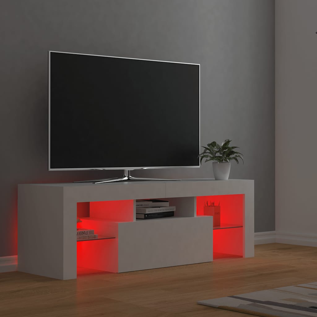 vidaXL TV Cabinet with LED Lights White 120x35x40 cm