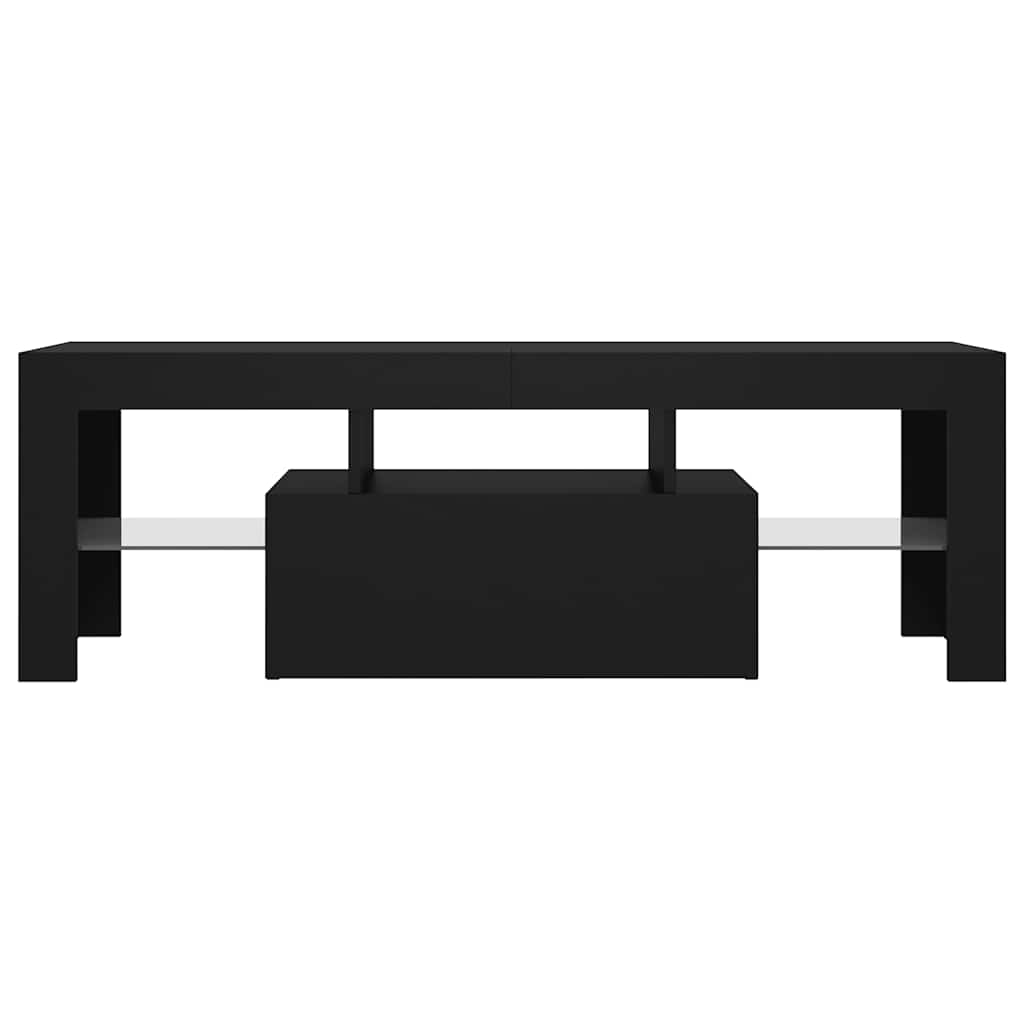 vidaXL TV Cabinet with LED Lights Black 120x35x40 cm