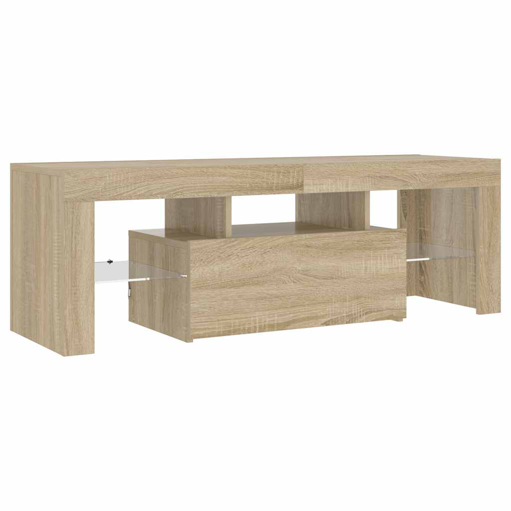 vidaXL TV Cabinet with LED Lights Sonoma Oak 120x35x40 cm