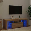 vidaXL TV Cabinet with LED Lights Sonoma Oak 120x35x40 cm