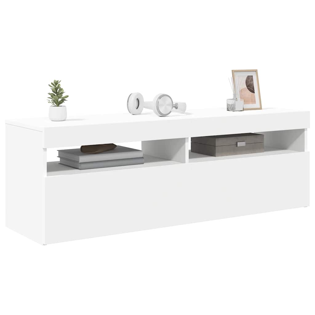 vidaXL TV Cabinet with LED Lights White 120x35x40 cm