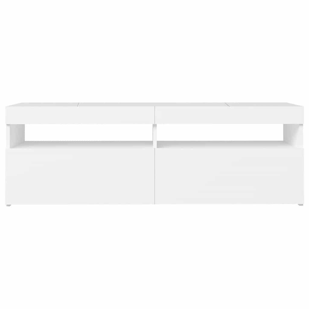 vidaXL TV Cabinet with LED Lights White 120x35x40 cm