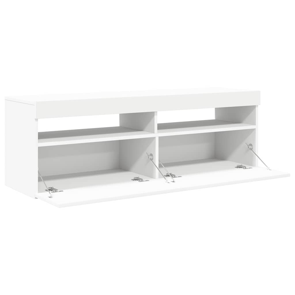 vidaXL TV Cabinet with LED Lights White 120x35x40 cm