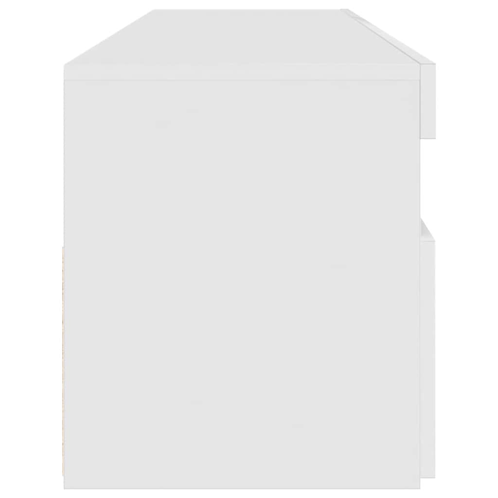 vidaXL TV Cabinet with LED Lights White 90x35x40 cm