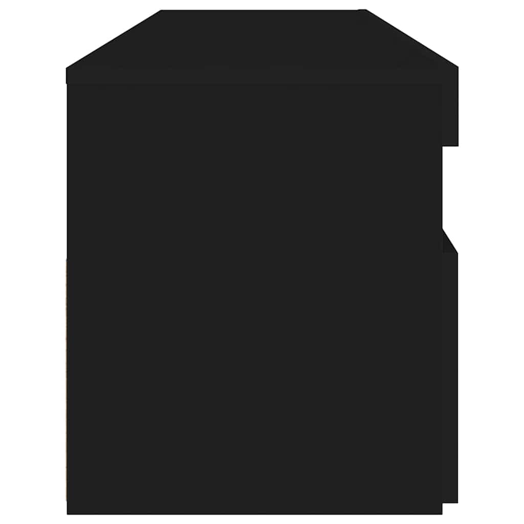 vidaXL TV Cabinet with LED Lights Black 90x35x40 cm