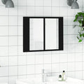 vidaXL LED Bathroom Mirror Cabinet Black 60x12x45 cm Acrylic