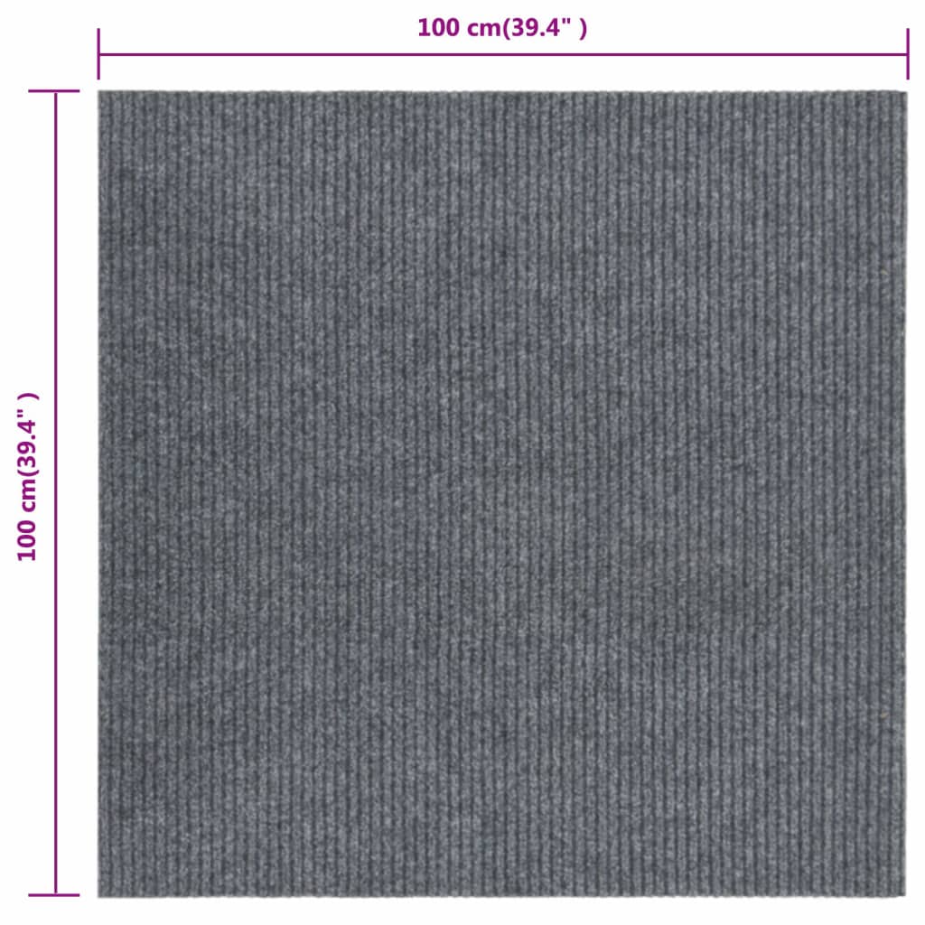 vidaXL Dirt Trapper Carpet Runner 100x100 cm Grey
