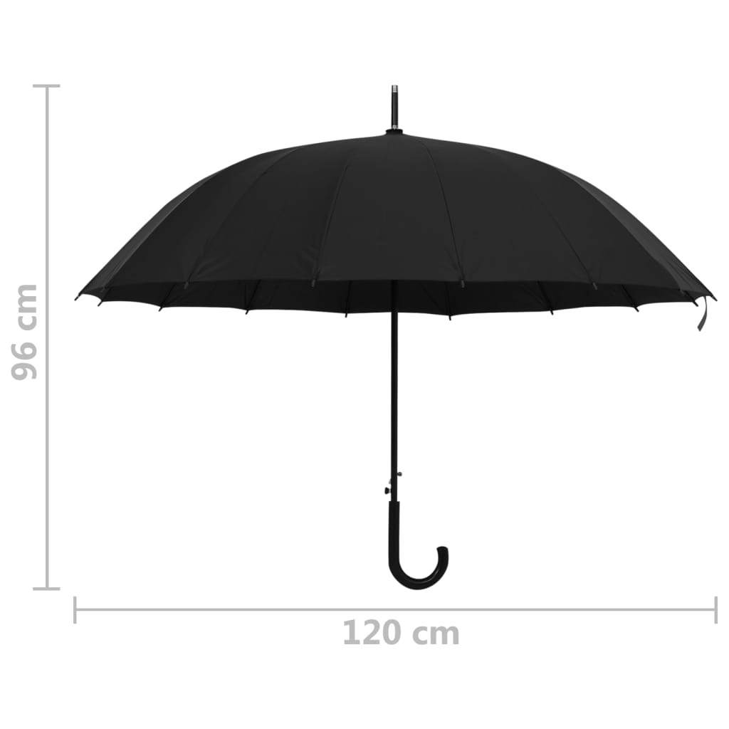 vidaXL Umbrella Automatic Black 120 cm