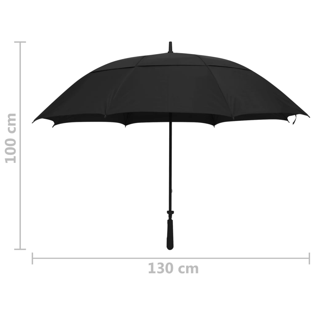 vidaXL Umbrella Black 130cm