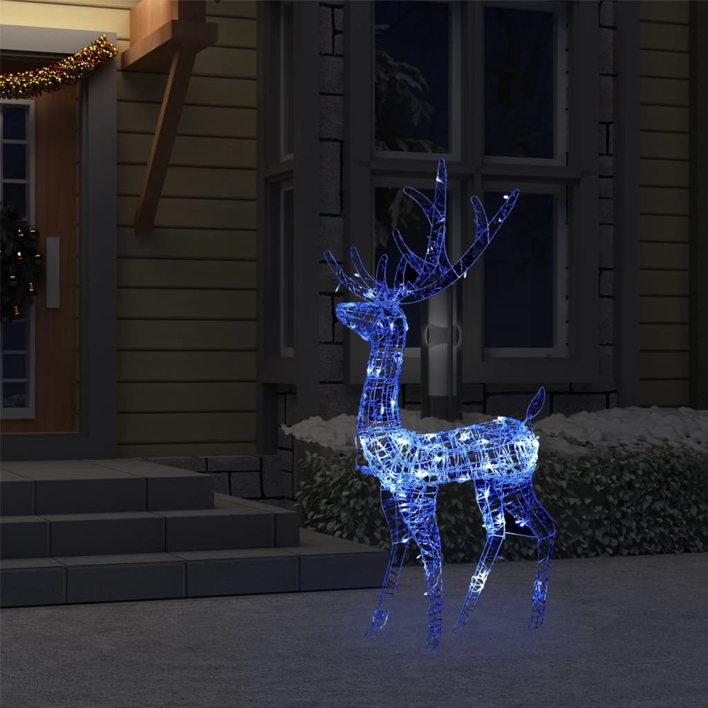 vidaXL Acrylic Reindeer Christmas Decoration 140 LEDs 120cm Blue