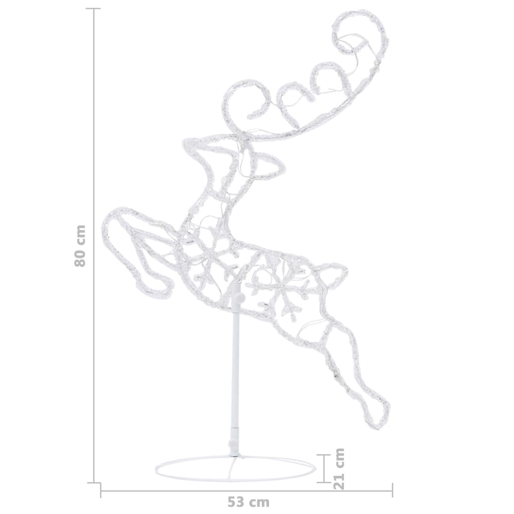 vidaXL Acrylic Christmas Flying Reindeer&Sleigh 260x21x87cm Blue