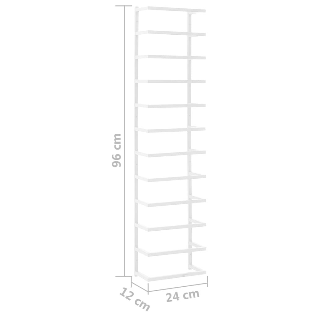 vidaXL Towel Rack White 24x12x96 cm Steel