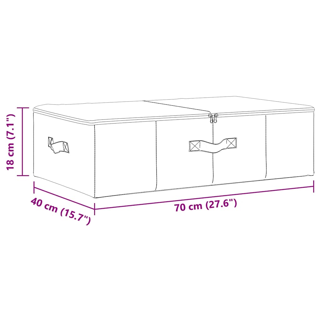 vidaXL Storage Boxes 2 pcs Fabric 70x40x18 cm Cream