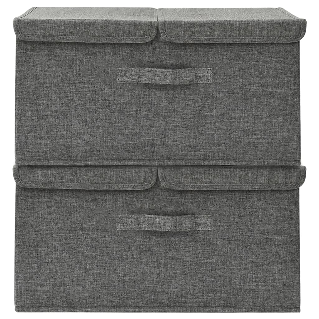 vidaXL Storage Boxes 2 pcs Fabric 50x30x25 cm Anthracite