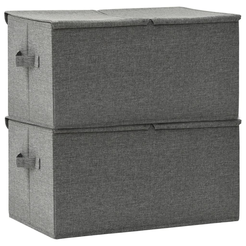 vidaXL Storage Boxes 2 pcs Fabric 50x30x25 cm Anthracite