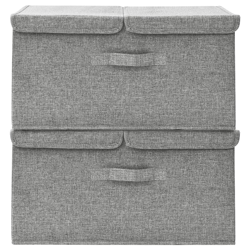 vidaXL Storage Boxes 2 pcs Fabric 50x30x25 cm Grey