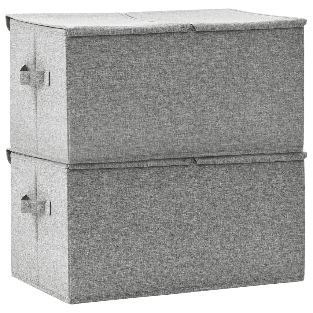 vidaXL Storage Boxes 2 pcs Fabric 50x30x25 cm Grey
