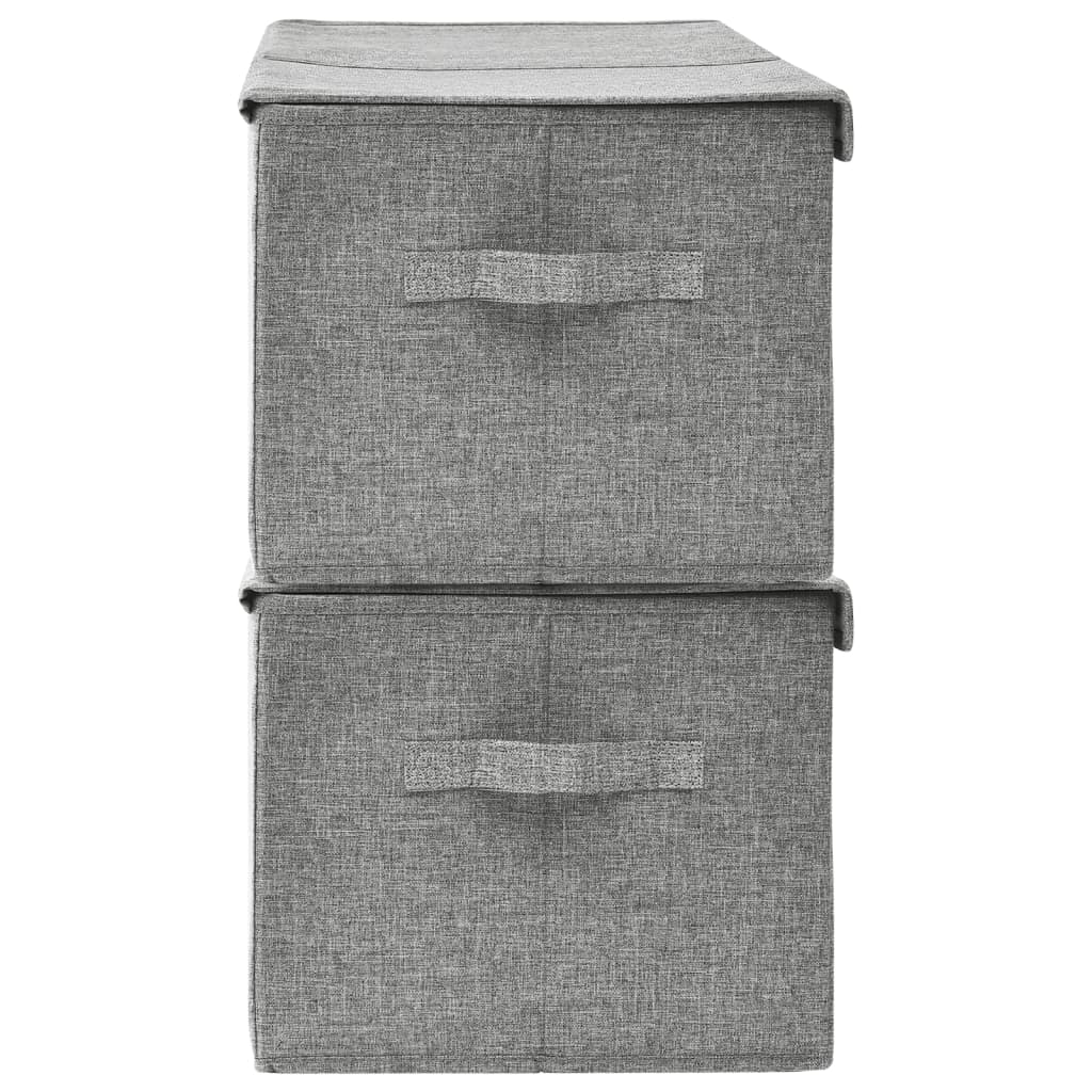 vidaXL Storage Boxes 2 pcs Fabric 50x30x25 cm Grey