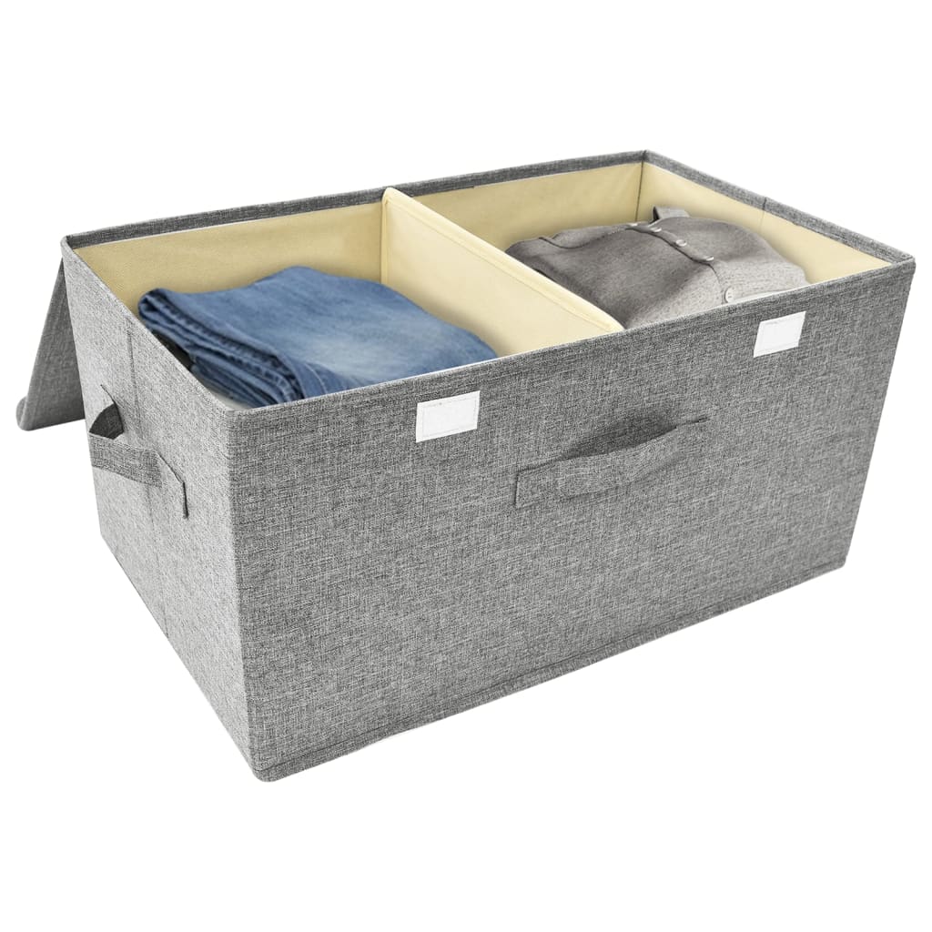 vidaXL Storage Boxes 2 pcs Fabric 50x30x25 cm Grey