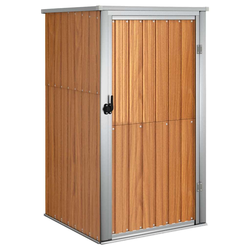 vidaXL Garden Tool Shed Brown 88x89x161 cm Galvanised Steel