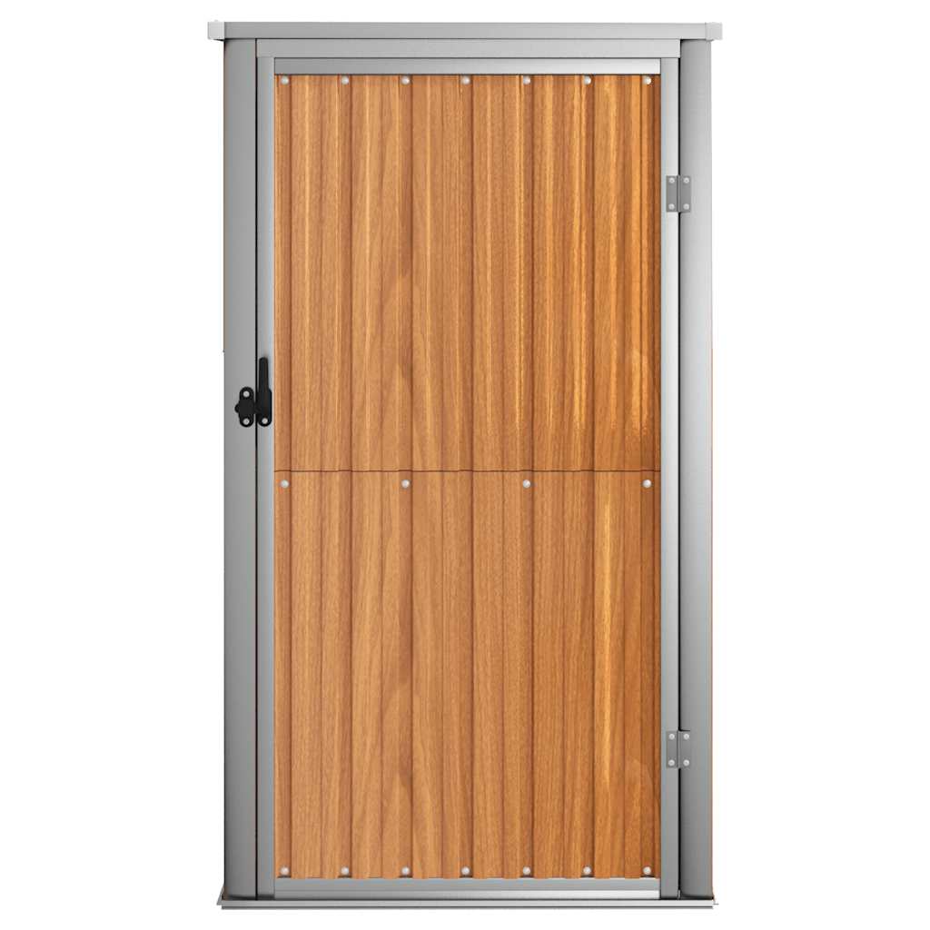 vidaXL Garden Tool Shed Brown 88x89x161 cm Galvanised Steel